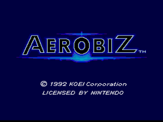 Aerobiz title screen for Super Nintendo